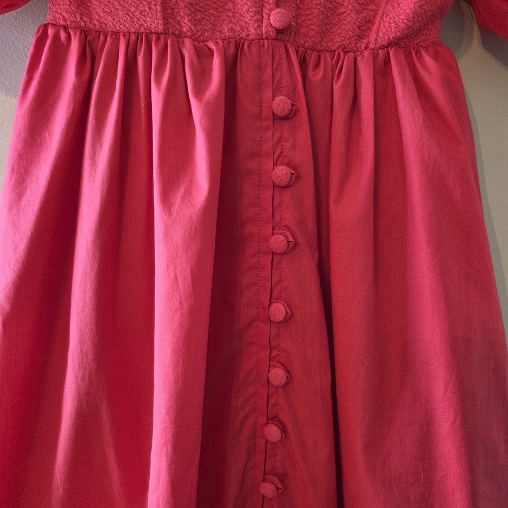 Anthropologie Maeve Women's Puff Sleeve Sweetheart Feminine Mini Dress Red Sz S - Picture 10 of 16